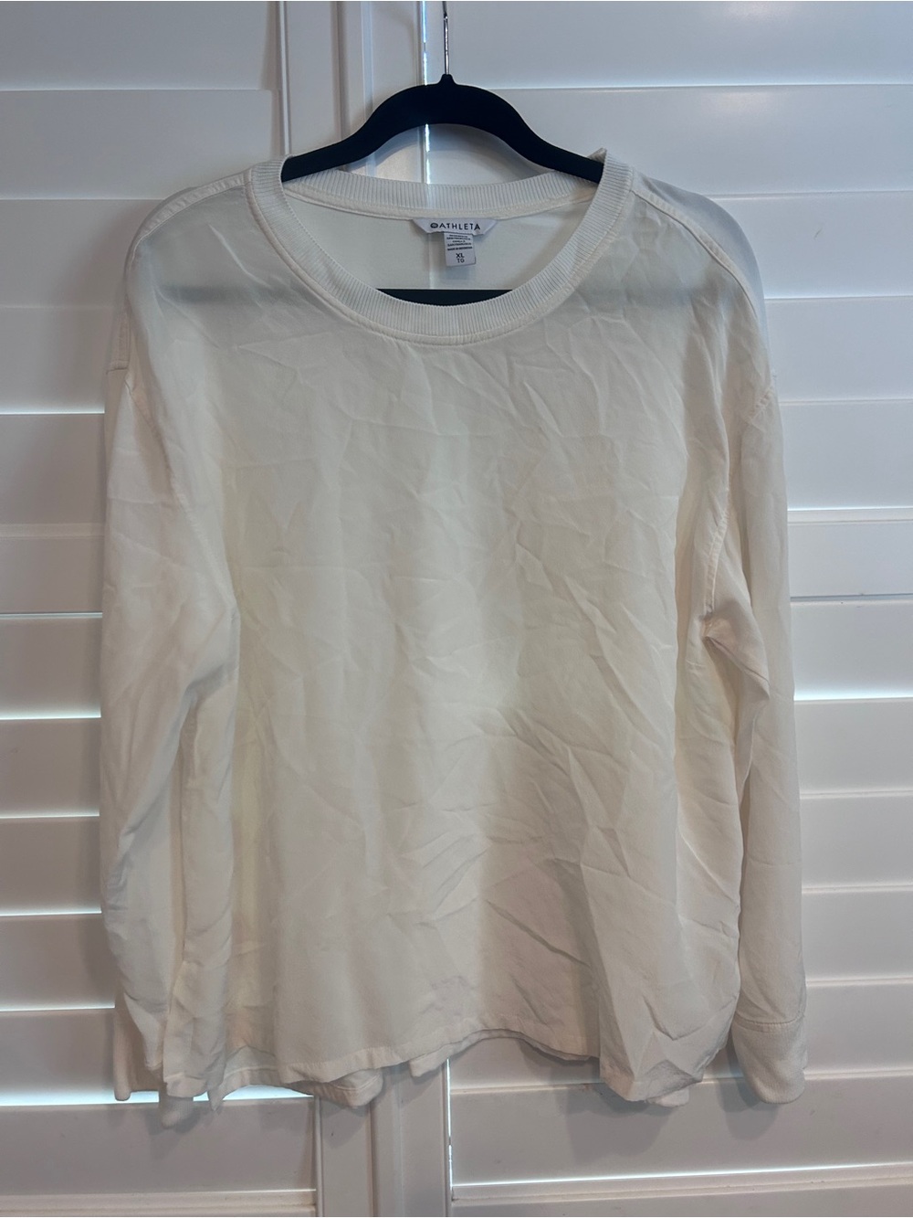 Athleta Lightweight Crew Neck Sweater Cream Size XL